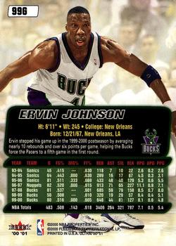 2000-01 Ultra - Gold Medallion #99G Ervin Johnson Back