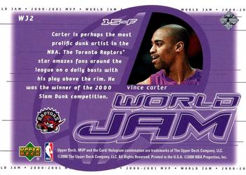 2000-01 Upper Deck MVP - World Jam #WJ2 Vince Carter Back