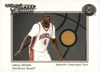 2001 Fleer Greats of the Game - Feel the Game Hardwood Classics #NNO Larry Johnson Front