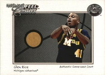 2001 Fleer Greats of the Game - Feel the Game Hardwood Classics #NNO Glen Rice Front