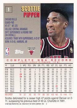1997-98 Topps #1 Scottie Pippen Back