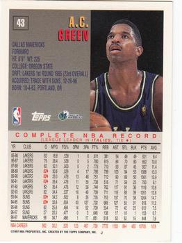 1997-98 Topps #43 A.C. Green Back