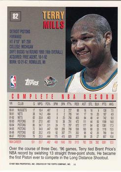 1997-98 Topps #82 Terry Mills Back
