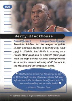 2001 SAGE HIT - Rarefied Bronze #R25 Jerry Stackhouse Back