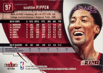 2001-02 E-X - Essential Credentials Now #97 Scottie Pippen Back