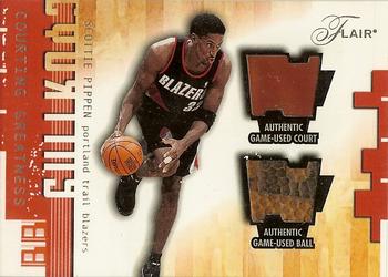 2001-02 Flair - Courting Greatness Ball and Court #NNO Scottie Pippen Front