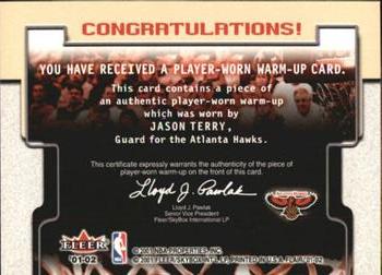 2001-02 Flair - Warming Up #NNO Jason Terry Back