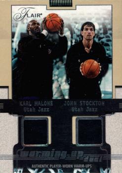 2001-02 Flair - Warming Up Dual #NNO Karl Malone / John Stockton Front