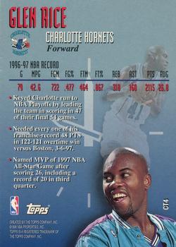 1997-98 Topps - Clutch Time #CT4 Glen Rice Back