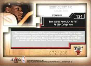 2001-02 Fleer Authentix - Second Row Parallel #134 Eddy Curry Back