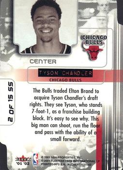 2001-02 Fleer Authentix - Sweet Selections #2 SS Tyson Chandler Back