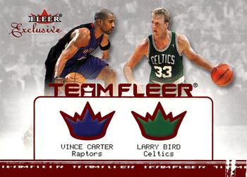 2001-02 Fleer Exclusive - Team Fleer #NNO Vince Carter / Larry Bird Front