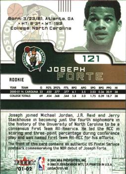 2001-02 Fleer Force - Rookie Postmarks #121 Joseph Forte Back
