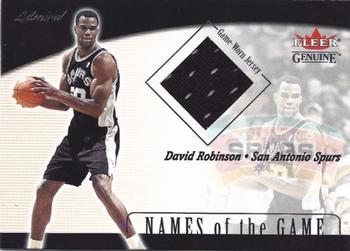 2001-02 Fleer Genuine - Names of the Game #NNO David Robinson Front