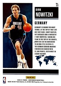2020-21 Panini Contenders - International Ticket #22 Dirk Nowitzki Back