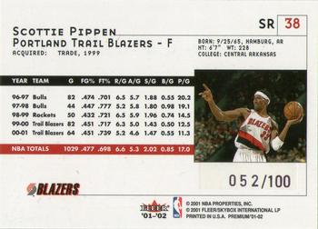 2001-02 Fleer Premium - Star Rubies #SR38 Scottie Pippen Back