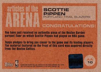 2001-02 Topps Heritage - Articles of the Arena Relics #AA10 Scottie Pippen Back