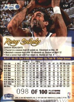 1997-98 Ultra - Platinum Medallion #17P Rony Seikaly Back