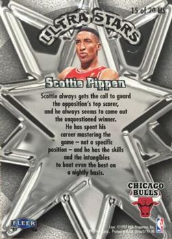 1997-98 Ultra - Ultra Stars #15 US Scottie Pippen Back