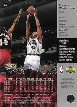 1997-98 Upper Deck #272 Clarence Weatherspoon Back