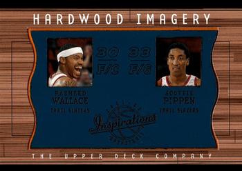 2001-02 Upper Deck Inspirations - Hardwood Imagery Combo #RW/SP Scottie Pippen / Rasheed Wallace Front