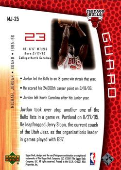 2001-02 Upper Deck MJ's Back #MJ-25 Michael Jordan Back