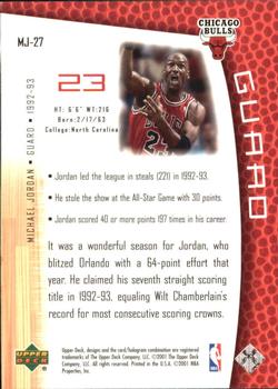 2001-02 Upper Deck MJ's Back #MJ-27 Michael Jordan Back