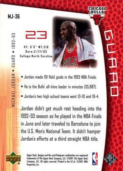 2001-02 Upper Deck MJ's Back #MJ-36 Michael Jordan Back
