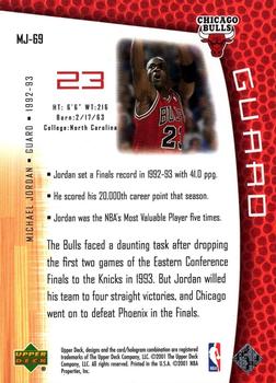2001-02 Upper Deck MJ's Back #MJ-69 Michael Jordan Back