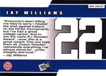 2002 Press Pass - Big Numbers #BN26 Jay Williams Back