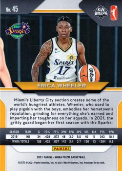 2021 Panini Prizm WNBA #45 Erica Wheeler Back