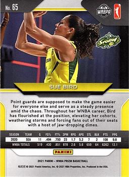 2021 Panini Prizm WNBA #65 Sue Bird Back