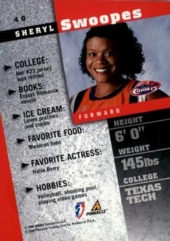 1998 Pinnacle WNBA #40 Sheryl Swoopes Back