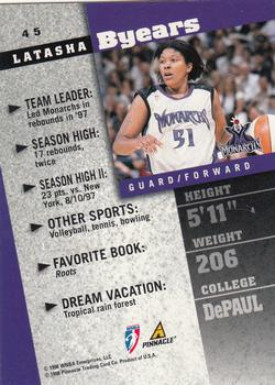 1998 Pinnacle WNBA #45 Latasha Byears Back