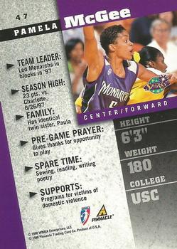 1998 Pinnacle WNBA #47 Pamela McGee Back