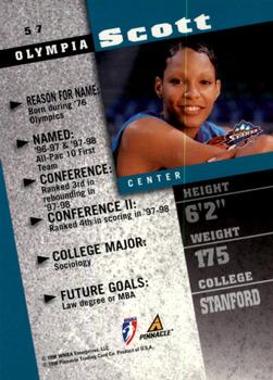 1998 Pinnacle WNBA #57 Olympia Scott Back