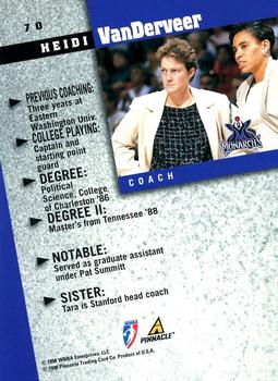 1998 Pinnacle WNBA #70 Heidi VanDerveer Back