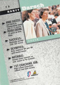 1998 Pinnacle WNBA #73 Nancy Darsch Back