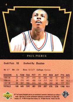 1998 SP Top Prospects #4 Paul Pierce Back