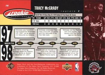 1998 Upper Deck Hardcourt #78 Tracy McGrady Back