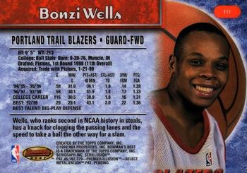 1998-99 Bowman's Best #111 Bonzi Wells Back