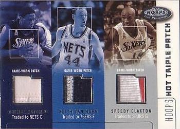 2002-03 Hoops Hot Prospects - Hot Triple Patch #TP-MVC Dikembe Mutombo / Keith Van Horn / Speedy Claxton Front