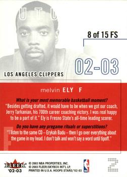 2002-03 Hoops Stars - Future Stars #8 FS Melvin Ely Back