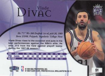 1998-99 Fleer Brilliants #51 Vlade Divac Back
