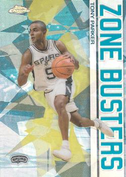 2002-03 Topps Chrome - Zone Busters Refractors #ZB11 Tony Parker Front