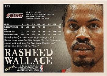 1998-99 Hoops #139 Rasheed Wallace Back