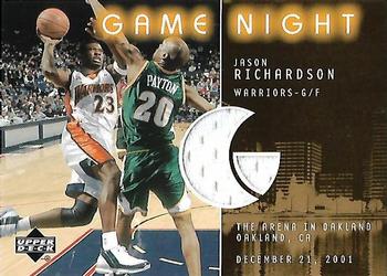 2002-03 Upper Deck - Game Night Jerseys #GN-JR Jason Richardson Front