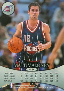 1998-99 SkyBox Molten Metal #49 Matt Maloney Back
