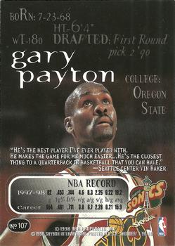 1998-99 SkyBox Thunder #107 Gary Payton Back