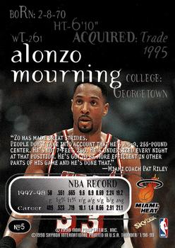 1998-99 SkyBox Thunder #5 Alonzo Mourning Back